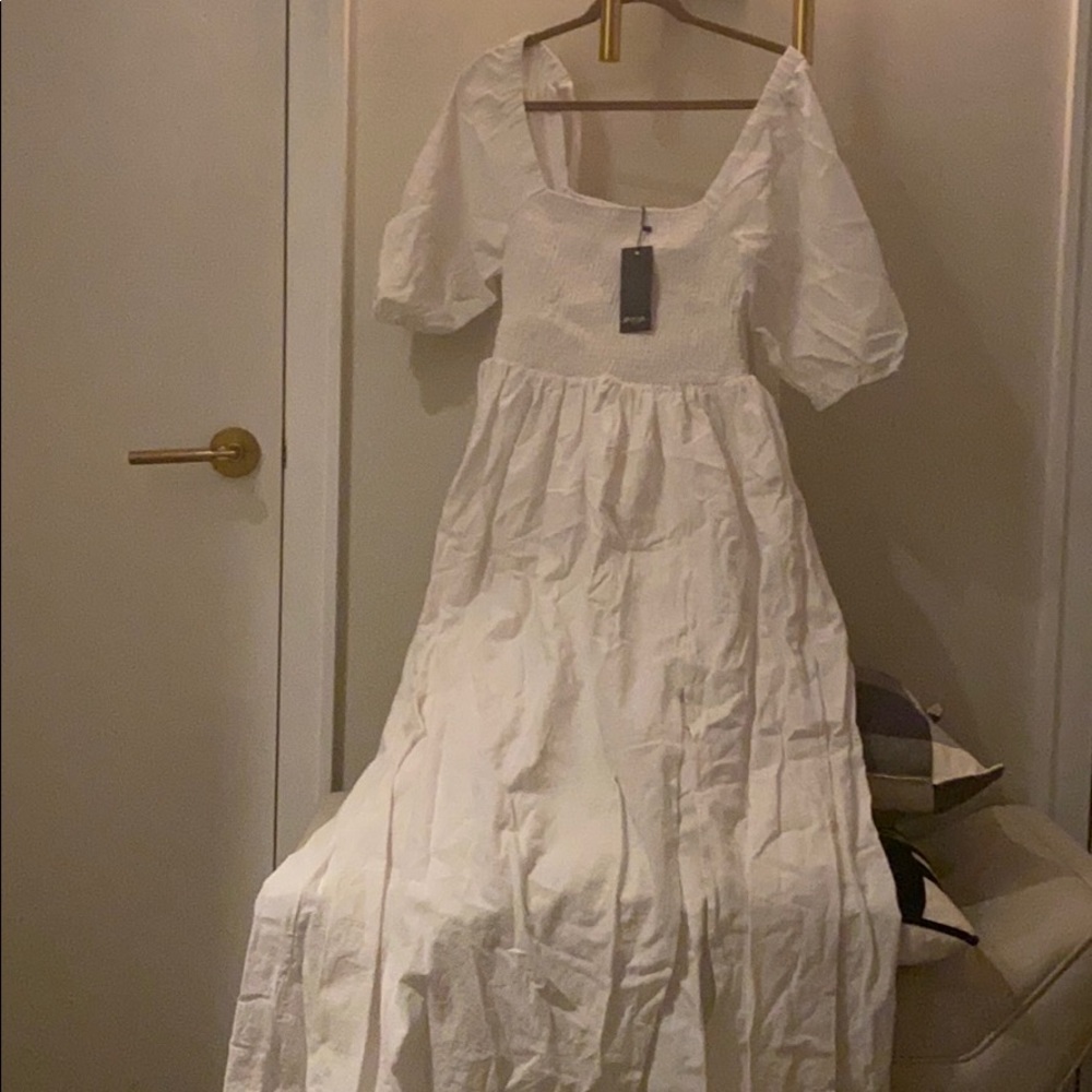 White maxi dress